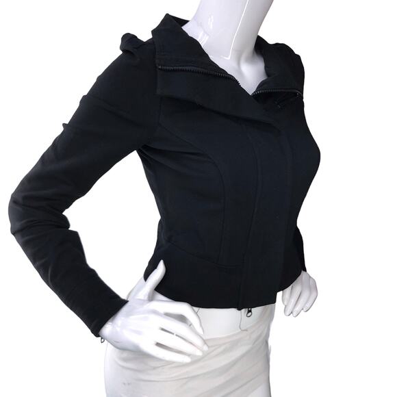 Diane Von Furstenberg DVF Womens Size 4 Atlanta Moto Jacket Asymmetrical Black - Picture 10 of 15